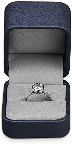 Oirlv PU Leather Ring Box Elegant Ring Gift Boxes Classic Engagement Ring Box for Proposal Wedding Ceremony Birthday Anniversary (Ring Box)