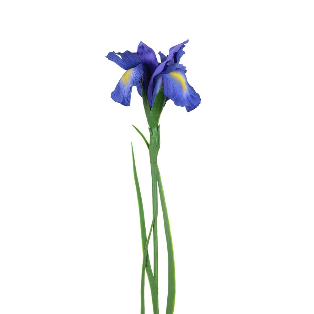 FloristryWarehouse Faux Silk Long Iris Stem Blue 69cm/27 Inches Tall