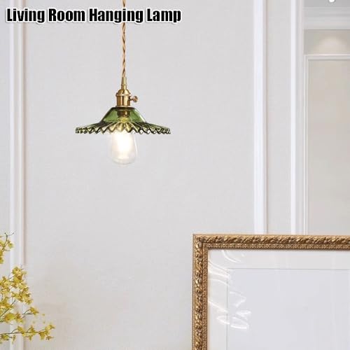 Suspension en verre rétro plissé E27 plafonnier unique pour balcon