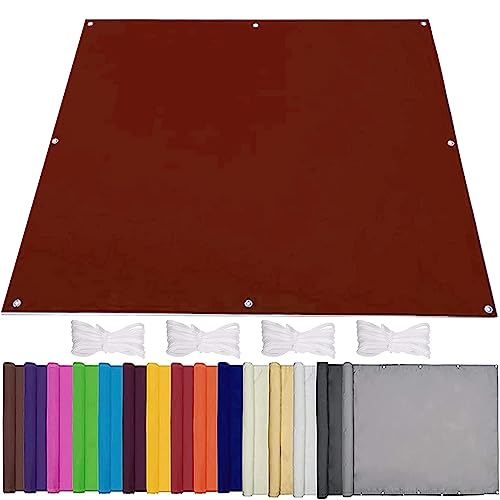 Filet de clôture de jardin rectangulaire imperméable et résistant aux UV et au vent pour balcon, terrasse, arrière-cour, 4 x 4,5 m, rouge rouille
