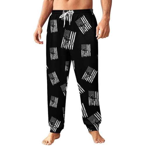 Motocross Dirt Bike Mens Athletic Workout Jogger Sweatpants for Men with Pocket and Drawstring L