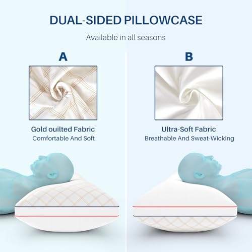 YZ HOME Long Body Pillow for Adults - Firm Body Pillow Insert with Shredded Blue Memory Foam, Adjustable Height, Soft Support for Side Sleeping, Pregnant Women, Washable (20x54 Inch, White)