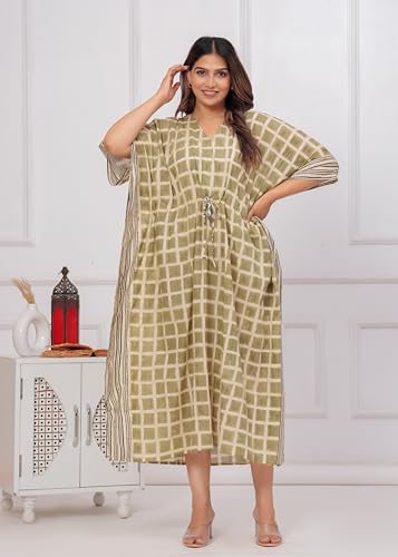 Caftan imprimé coton bio INDACORIFY robe de plage - 5