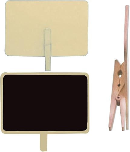 Holiday Chalkboard Clip, Mini Wooden Square Shaped Chalkboard/Blackboard With Clip For Message Board Signs, Wedding/Party Table Decoration Displays, Place Cards Tags- 12Pcs. By Mega Stationers #TOP6