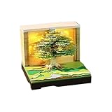 3D時計カレンダー 2026年 デスクカレンダー 3Dメモパッド 記録、計画、習慣追跡、ブックマーク、ギフト、3Dメモパッド デスクトップ装飾用の紙彫刻アート。