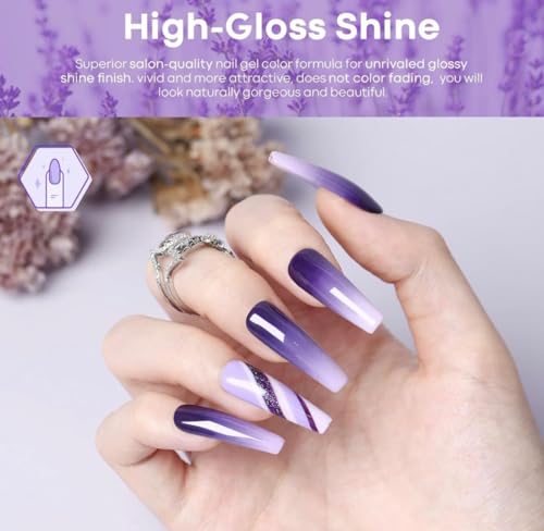 Image of Bolt Bee Gel Polish Kit Gel Polish Set,6 Colors Light Soft Sakura White Nude Spring Soak Off Nail Art Design Manicure Kit at Home (A1 lavender(17+16+57+77+14+13))
