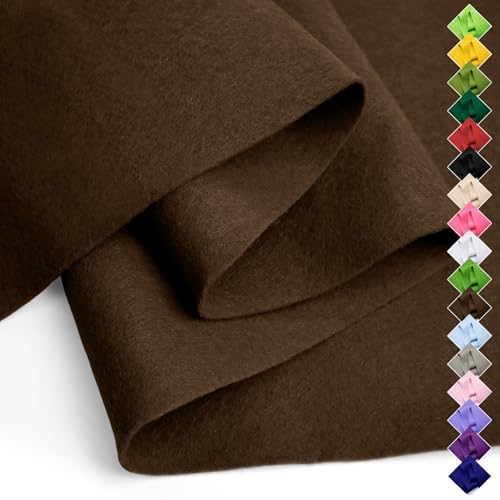 Soft Felt Fabric Sheet 18 X 36 1.6mm Thick Polyester Craft Felt by The Yard Large Precut Felt Nonwoven Fabric for Sewing DIY Crafts Classroom & Home Decor (Dark Brown)