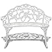 Produktbild Tidyard Gartenbank 100 cm Aluminiumguss Weiß Garden Furniture 2 Seater Cast Aluminium Garden Bench Park Bench Iron Green/White, White