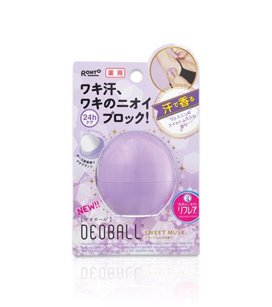 Rohto DeoBall Deodorant 24h (15g) Sweet Musk - Japan Imported