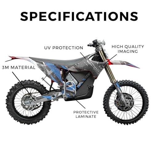 Image of Glossy Glitter Stark Varg MX 2023-2025 Graphics Kit Wrap - Grunge Star Blue - Varg MX Skin - Premium 3M Vinyl Protective Wrap Decal Cover - Easy to Apply | Crafted in The USA by MightySkins