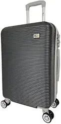 Mala de Viagem de Bordo com Rodinhas 360° ABS Resistente Compacta 18" Leve e Prática Design Elegante Tamanho Único Ideal para Viagens Curtas Conforto e Durabilidade Garantidos (Preto com Cinza)