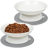 Katzennapf,2 Stück Futternapf Katze Aus Keramik Erhöhter Zervixschutz-Katzennapf Futternapf Katze Erhöht Fressnäpfe Katzen Für Katzen Mit Wasser, Trockenfutter, Nassfutter