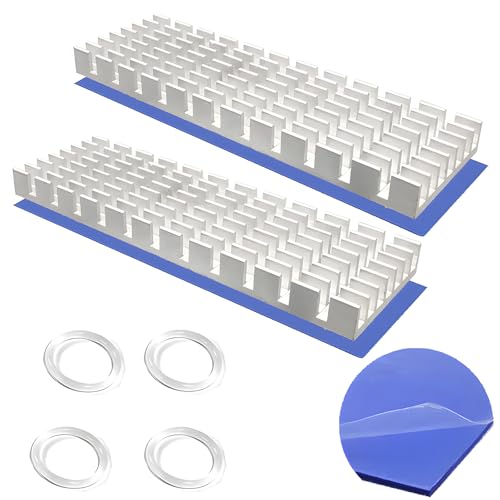 Dissipateur Thermique, CTRICALVER Radiateur SSD M.2 avec Feuille adhésive Conductrice Thermique pour empêcher la dissipation de chaleur incontrôlable (2 pièces, Argent)