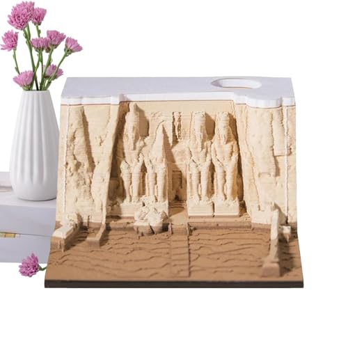 Bloc-notes sculpté en papier artistique 3D avec porte-stylo et design panoramique pour bureau