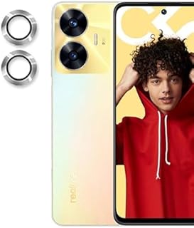 Camera Lens Protector for REALME C55, 9H Tempered Glass Metal Individual Ring Camera Cover Screen Protector, Case Friendly, Anti Scratch (SILVER)