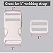 Plastic Buckle 1 Inch - Single Adjustable Quick Side Release Replacement Clip for Webbing Strap and Backpack Repair - White, 10 Sets