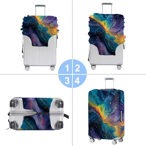 Galaxy Nebula Luggage Cover for 28-30 Inch Suitcases – Colorful Abstract Travel Suitcase Protector – Stretchable Washable Anti-Scratch Cover for Luggage,L4