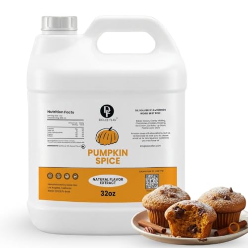 Dolce Flav Pumpkin Spice Flavoring Oil for Baking, Restaurant Size, 32 Oz