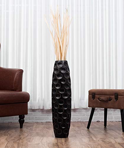 Image of Leewadee Large Floor Vase 26 inches Mango Wood for Pampas Grass, Dried Flowers