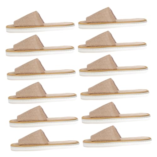 HAPINARY Non-slip Slippers for Home Guest 6 Pairs Disposable Spa Slippers Travel Friendly Soft Fabric Easy to Wash