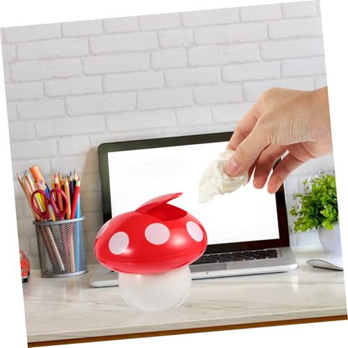Ipetboom Basurero pequeño forma hongo con tapa rojo miniatura 4