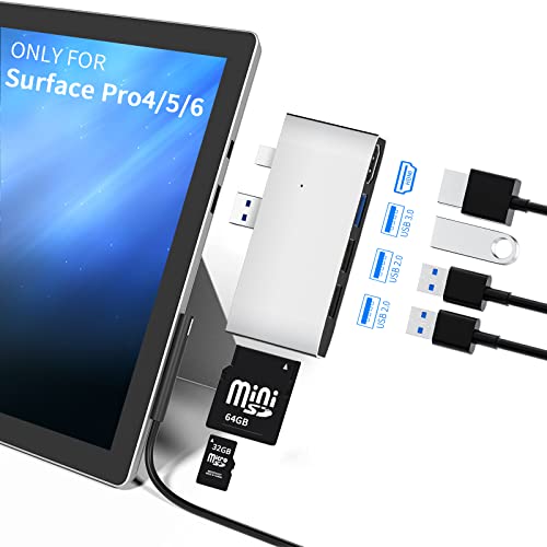 Hub Usb 2.0 Estación de Acoplamiento Surface Pro 6/5/4 Hub Dock Microsoft Adaptador para Portátil 6 en 2 Docking Station con Puerto...
