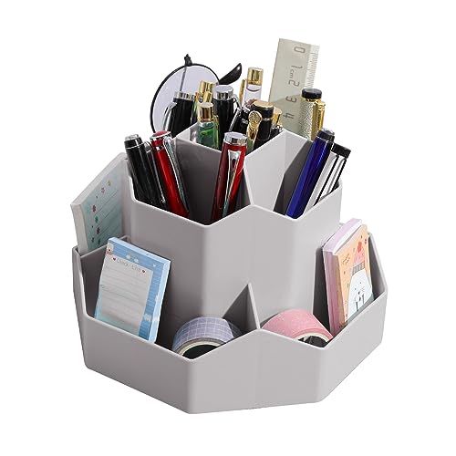 Image of INSTOME Desktop Organizer with Pencil Holders 360Rotating Pen Holder 9 Compartments