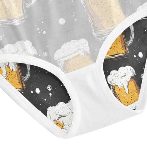 ZZKKO Beer Black Girls Underwear Toddler Panties for Girls Comfort Brief Size 2T-8Y4