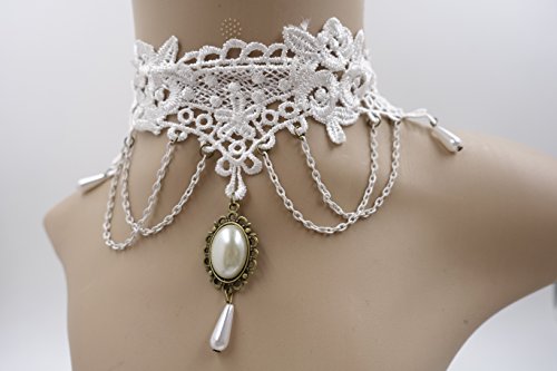 ETERNITY J. Vintage Lace Gothic Style Tassel Pendant Choker Victorian Palace Princess Lolita Necklace Bracelet3