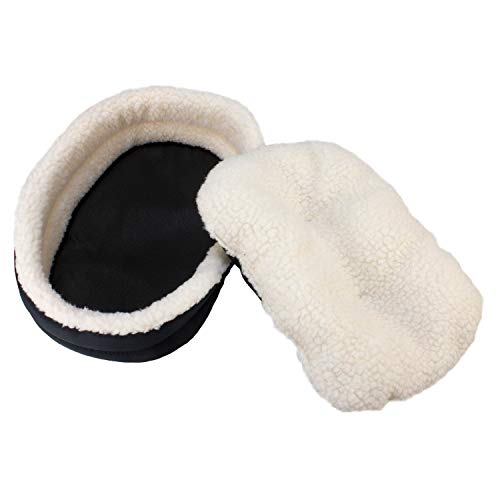 Arquivet Konijnenwieg van pluche, zacht en warm bed, hangmat voor konijnen en kleine zoogdieren, zwart, 40 x 24 x 12 cm - Image 5