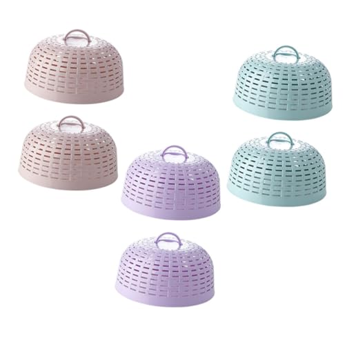 ARTSEWPLY 6 Fundas Antimoscas para Platos Malla Protectora para Alimentos para Mesa De Comedor Plegables De Polipropileno Color Aleatorio
