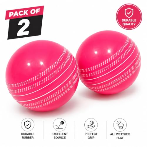 Image of I-10 Rubber Cricket Ball for Practice and Training | Synthetic Rubber Cricket Ball | High Bounce Cricket Practice Ball | Indoor Outdoor Use | Durable Cricket Coaching Ball | 110-120 g Pack of 2