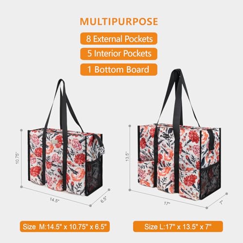 Image of TOPDesign Utility Water Resistant Tote Bag with 13 Pockets, Top Zipper Closure & Thick Bottom Support, for Working Women