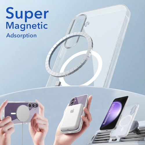 Image of Jkobi Lifetime Anti-Yellow MagSafe Compatible Clear Back Cover Case for Samsung Galaxy S23 FE 5G (Sleek Hard Crystal | Shockproof and Camera Protection)
