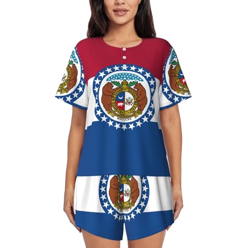 Pijama de Missouri para mujer: conjunto corto y ligero de ropa de dormir informal
