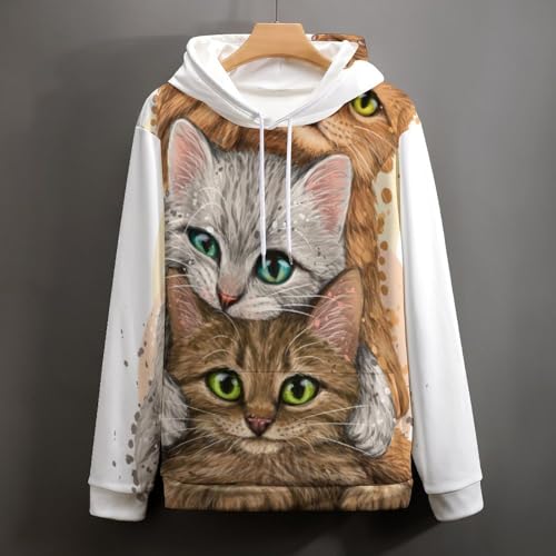 Sweatshirt pull Les Chatons De l'amour sweat à capuche chaud et manche longue taille S - 4