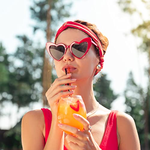 Pibupibu 6/20 Pack Heart Sunglasses for Women Bulk Vintage Heart Glasses Bachelorette Sunglasses for Wedding Party3