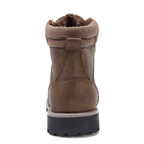 EYUSHIJIA Botas de neve masculinas impermeáveis para uso ao ar livre, Brown-fur Lining, 7.5