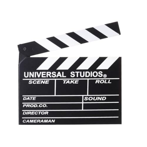 Image of Wooden Director's Clap Board Showpiece with Stand - Large 20x17 cm | Black & White Movie Clap Board | Unique Tabletop Gift for Bollywood & Hollywood Lovers | Ideal Film Prop