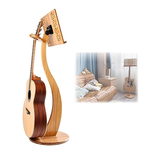 WORDFUN Pupitre De Musique en Bambou, Guitare Violon Ukulélé Support De Musique, Panneau Flip De 340 DegréS, Pupitre en Bois pour Orchestre, Partition en...