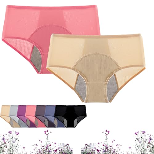JIANGSHUO Bragas absorbentes antifugas for Mujer: Ropa Interior Lavable y Reutilizable for el Control de la vejiga y la protección contra la incontinencia.(2pcs-a,S)