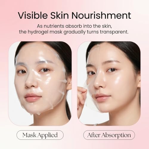 Image of Bio Collagen Night Mask - Hydrating Overnight Hydrogel Korean Glass Skin Mask, Wrapping Peel Off Facial Mask for Deep Hydration & Skin Care, Moisturizing Sheet Face Mask Pack of 4