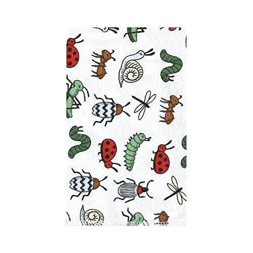Image of Hudson Baby Unisex Baby Cotton Flannel Burp Cloths, Bugs, One Size