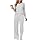 Rapbin Schlafanzug Damen Lang Pyjama Sets Rundhals Gestreift Zweiteiliger Nachtwäsche Langarm Oberteil und Schlafhose mit Taschen(Grau-weiß gestreift M)