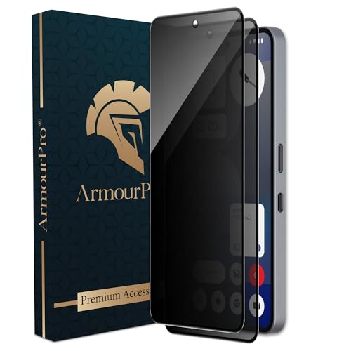 Image of ArmourPro Anti-Spy Privacy Tempered Glass for Nothing Phone (3A) / Nothing (3A) Pro - Anti Peeping Screen Protector, Edge to Edge Full Coverage, 9H Hardness, Easy Installation Kit | Pack of 2