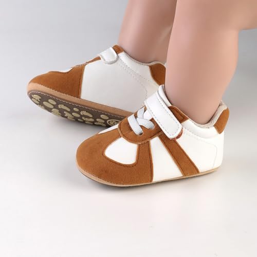 Image of Baby Boys Girls Sneakers Toddler Non-Slip Soft Rubber Sole First Walking Shoes Infant Newborn Crib Dress Shoes