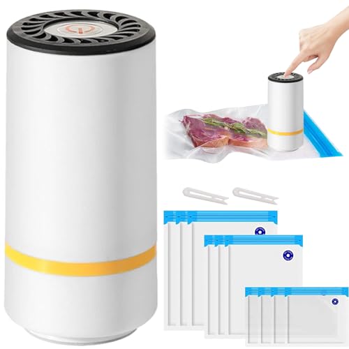 Mini Handvakuumierer USB-Laden, Tragbarer Vakuumiergerät mit 10...