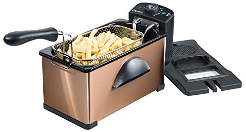 Bestron friteuse met koude zone, frituurpan met mand, 2000W, kleur: koper - Afbeelding 5
