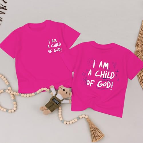 Image of KEEVICI Cute I Am A God of Child Shirt Girls Graphic Tees Christian T Shirts for Kids Jesus Religious Faith Cotton Summer Top
