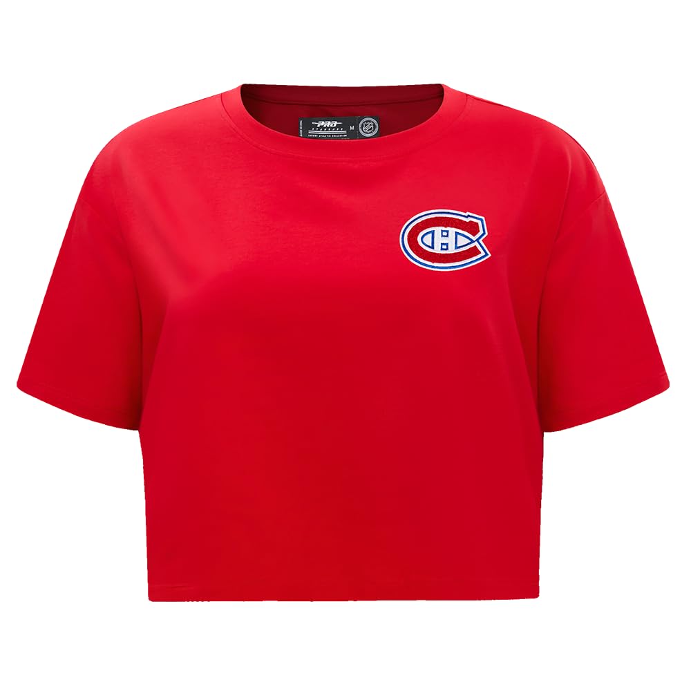 Camiseta de Algodón de Chenilla NHL Classic Premium Roja para Mujer 7
